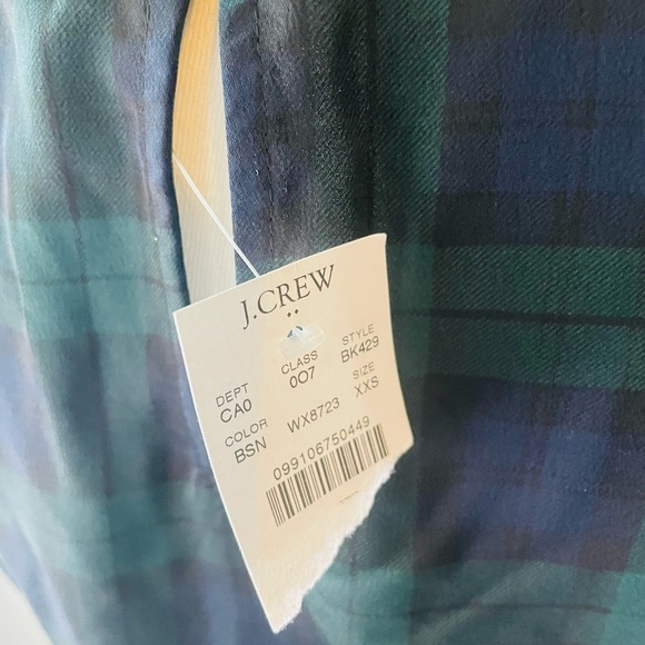 J. Crew Navy & Green Plaid Shell Tank NWT - Picture 8 of 8